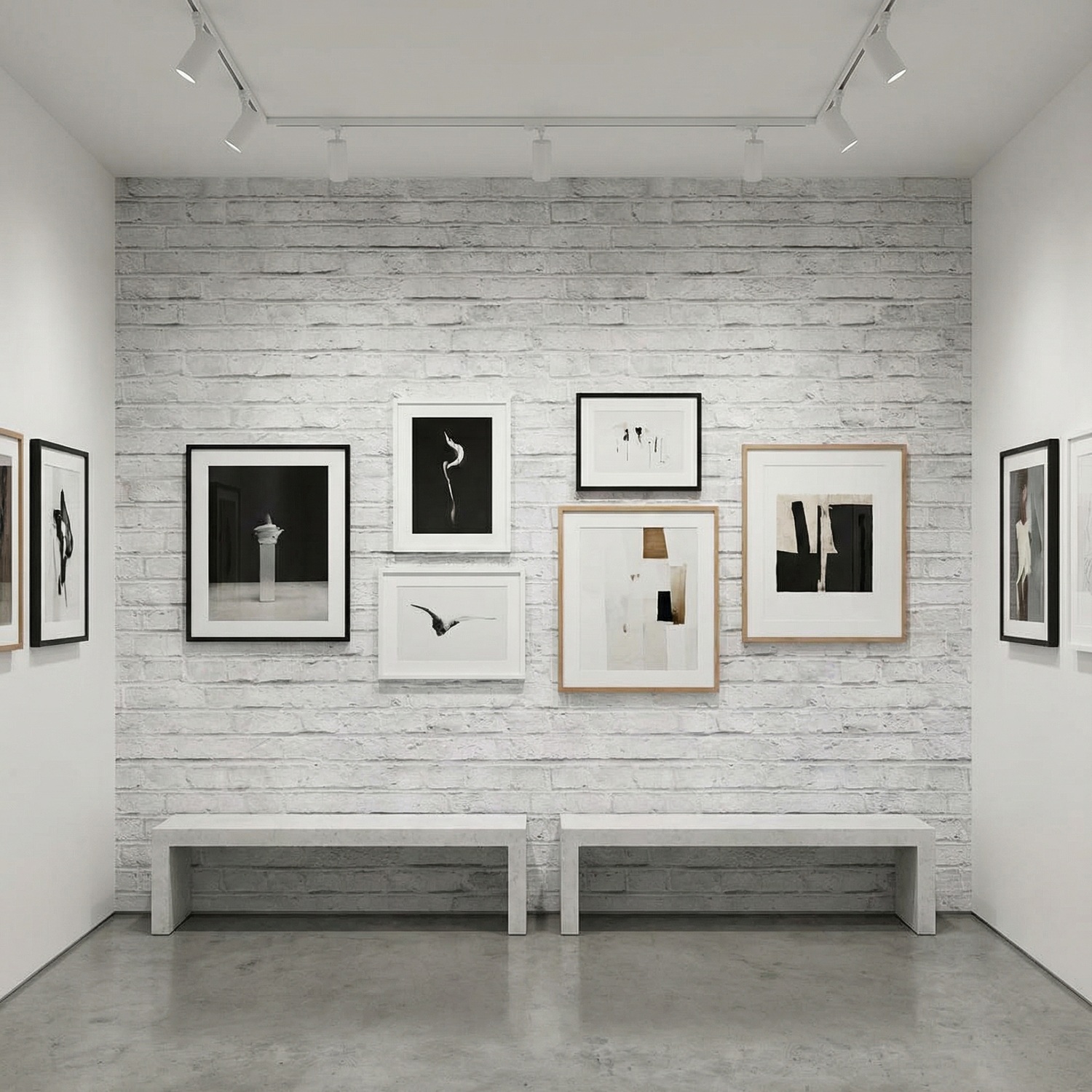 Poster xxl: Texture de brique blanche us&eacute;e