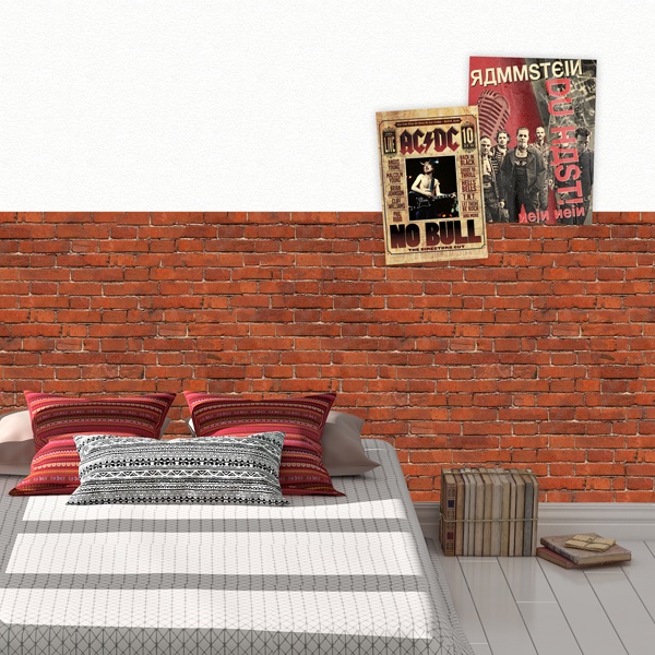 Poster xxl: Texture de brique rouge rustique