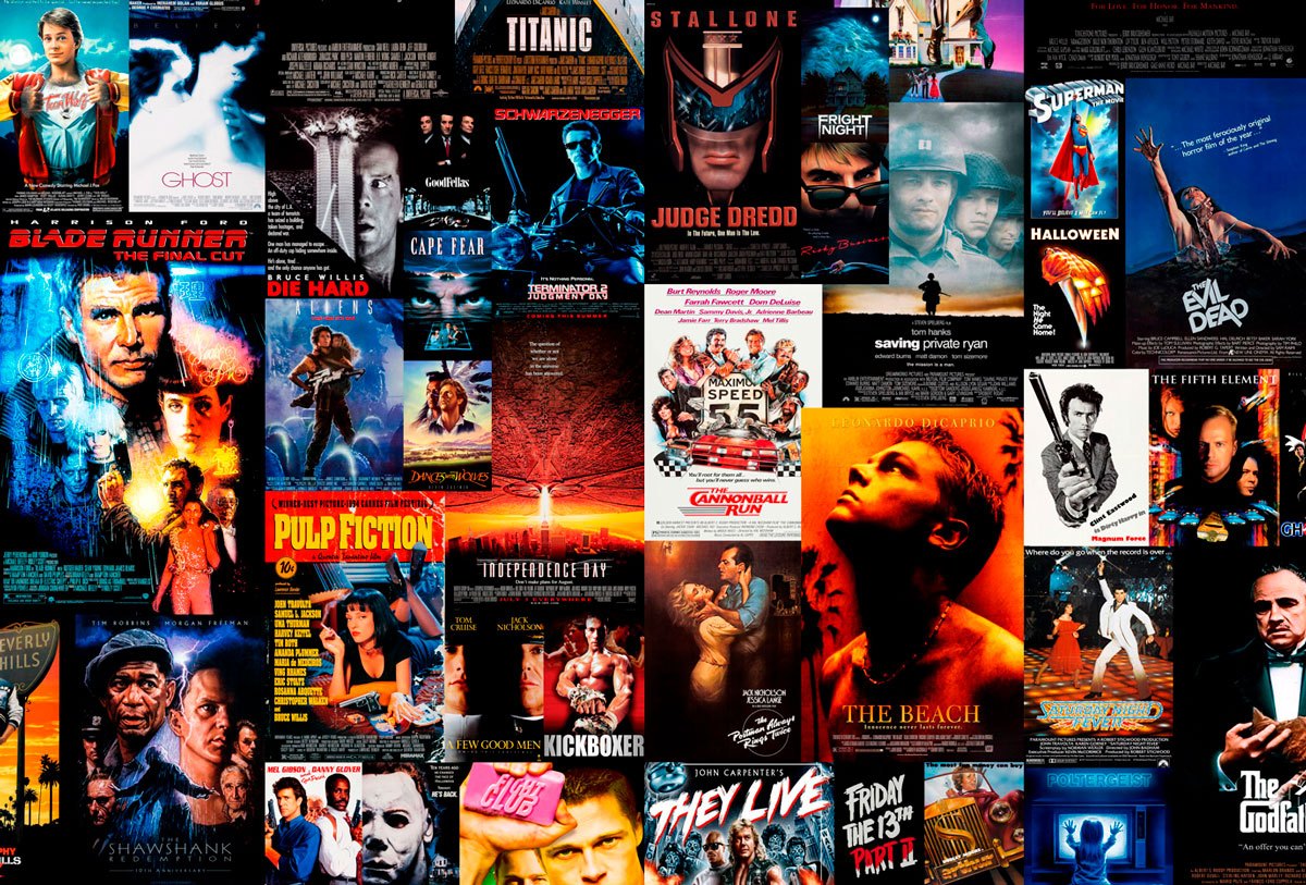 Poster xxl: Collage Affiches de Films des Années 80 et 90