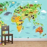 Poster xxl: Carte du monde des enfants et des continents 3