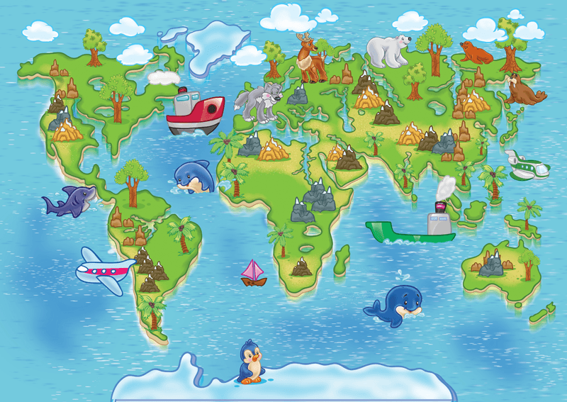 Carte du monde pour enfants 3