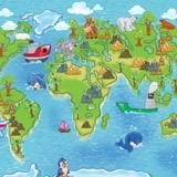 Poster xxl: Carte du monde des animaux 2