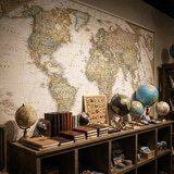 Poster xxl: Carte du monde politique vintage 12