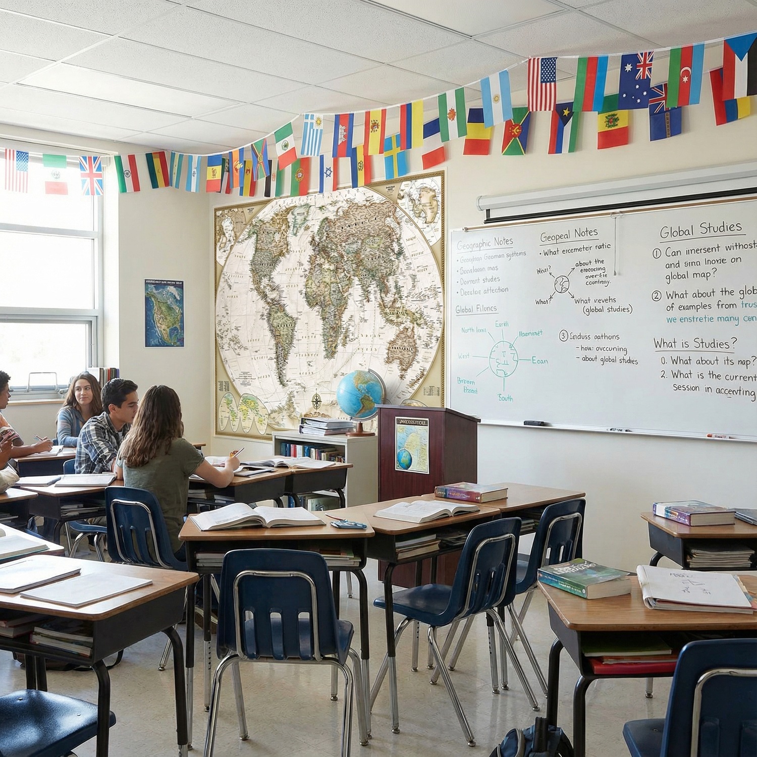 Poster xxl: Carte du monde politique vintage