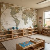 Poster xxl: Carte du monde politique vintage 8