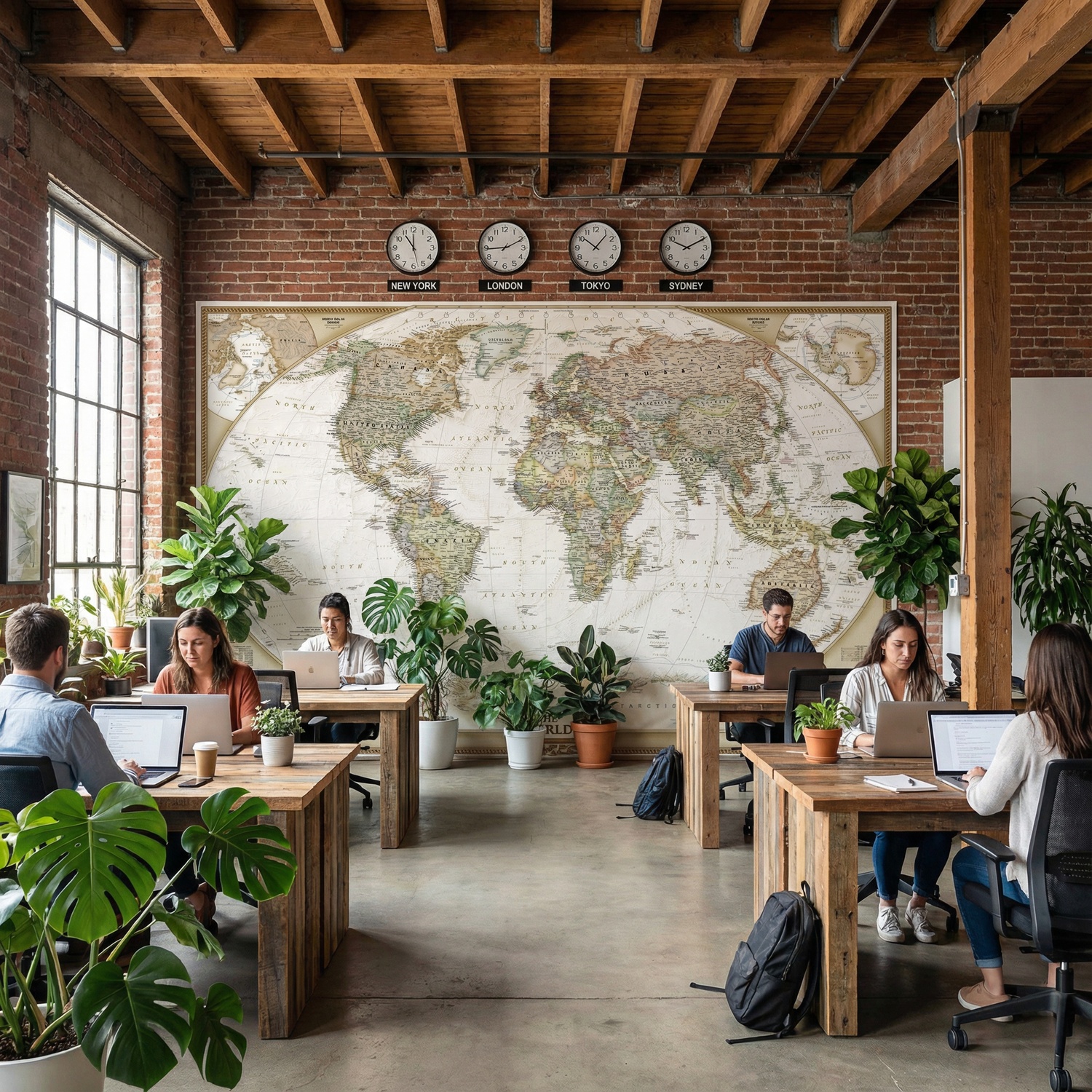 Poster xxl: Carte du monde politique vintage