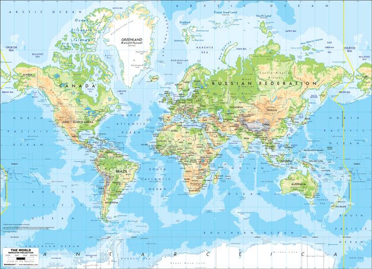 Poster XXL Carte du monde physique | WebStickersMuraux.com Poster XXL Carte du monde physique | WebStickersMuraux.com