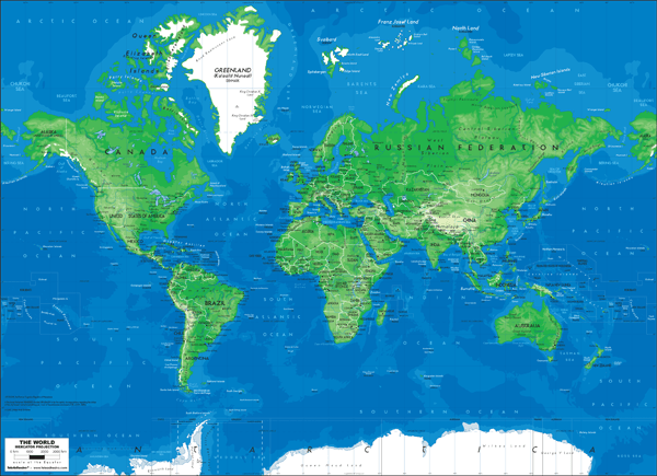 Poster XXL Carte de Monde bleu et vert | WebStickersMuraux.com Poster XXL Carte de Monde bleu et vert | WebStickersMuraux.com