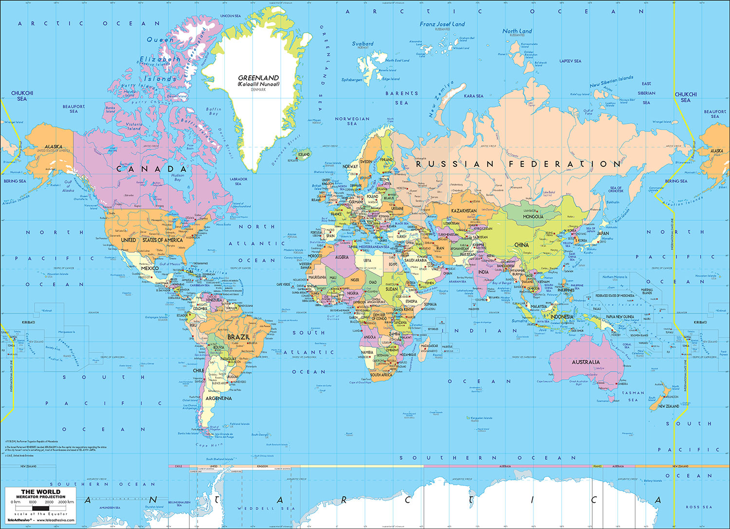 Poster xxl: Carte du Monde Politique