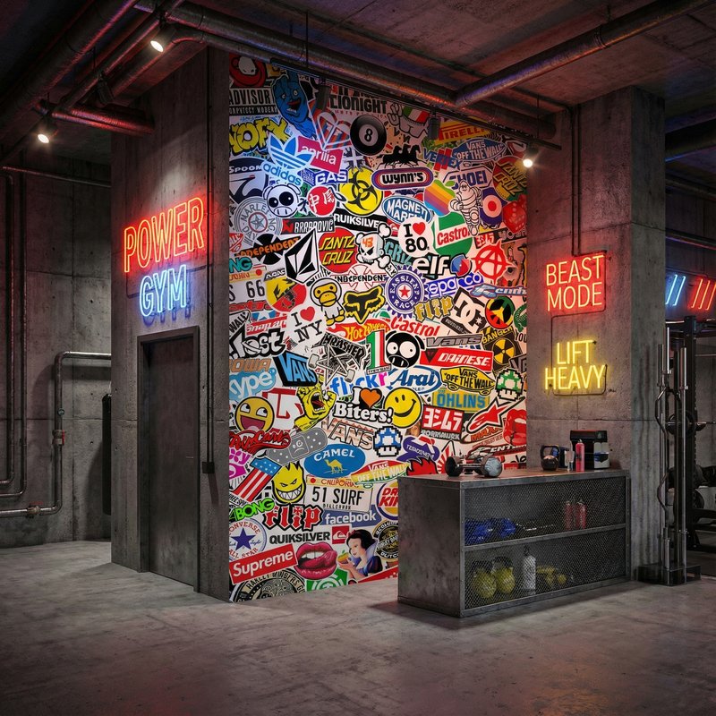 Poster xxl: Papier peint sticker bomb 0