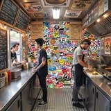 Poster xxl: Papier peint sticker bomb 16
