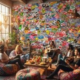 Poster xxl: Papier peint sticker bomb 17