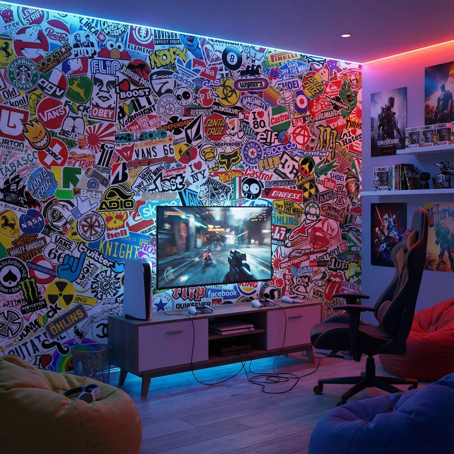 Poster xxl: StickerBomb mural