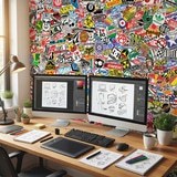 Poster xxl: Papier peint sticker bomb 21