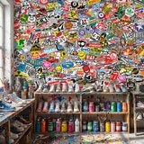 Poster xxl: Papier peint sticker bomb 8