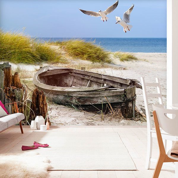 Poster xxl: Ancien bateau sur le sable