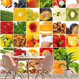 Poster xxl: Collage aus Früchten und Lebensmitteln 2