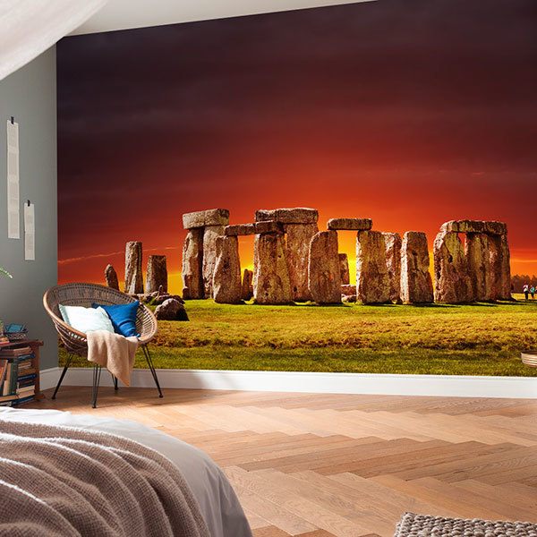Poster xxl: Stonehenge au coucher du soleil