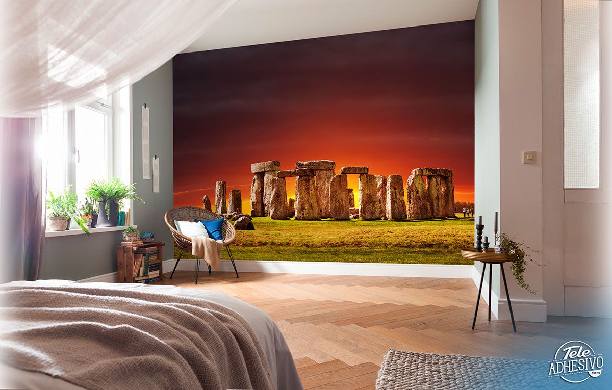 Poster xxl: Stonehenge au coucher du soleil