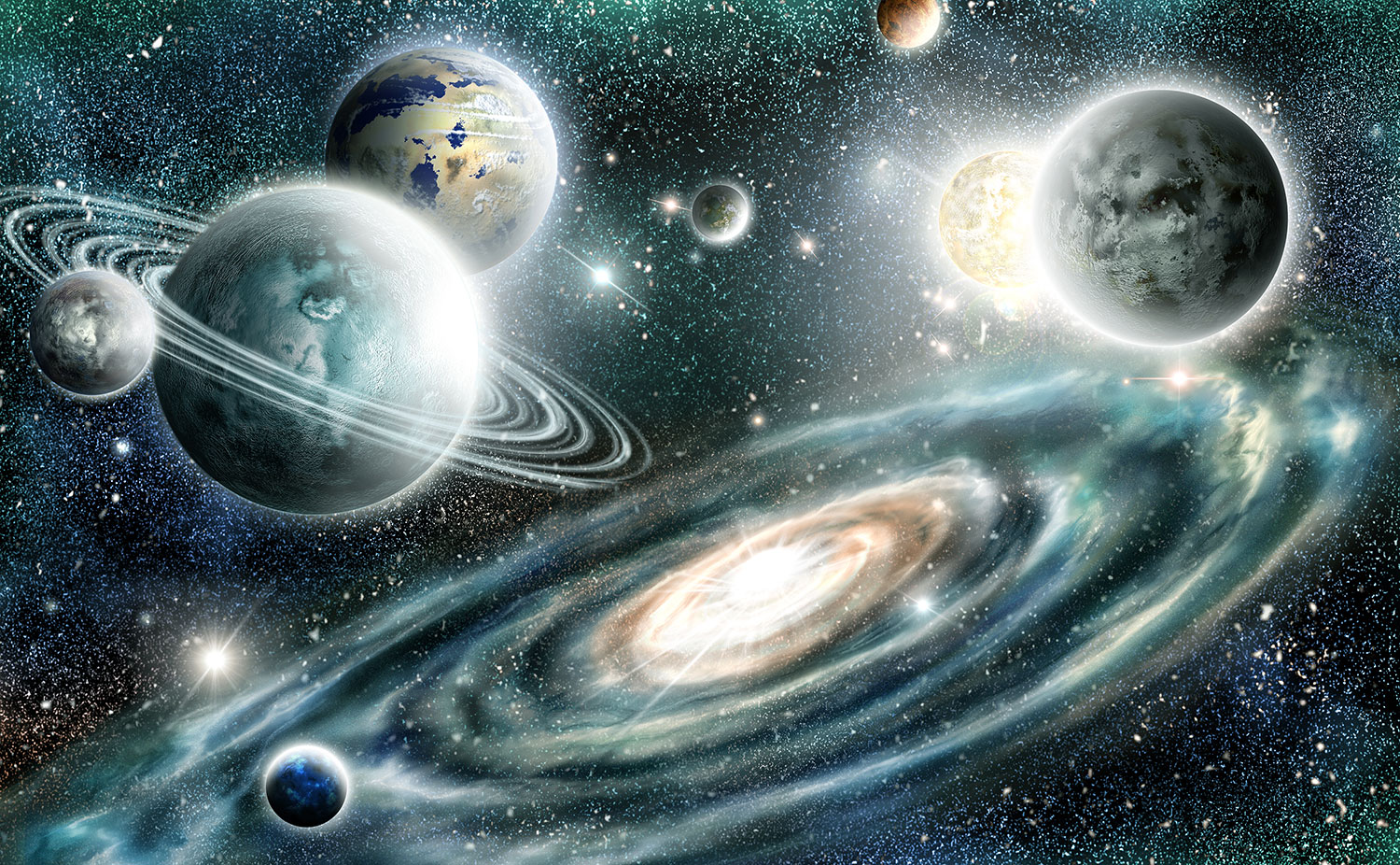 Poster xxl: Plan&egrave;tes dans l'Univers
