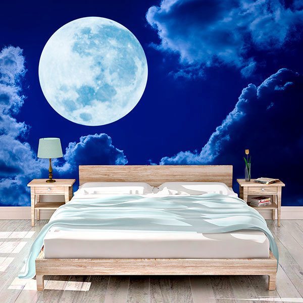 Poster xxl: Pleine lune dans la nuit bleue