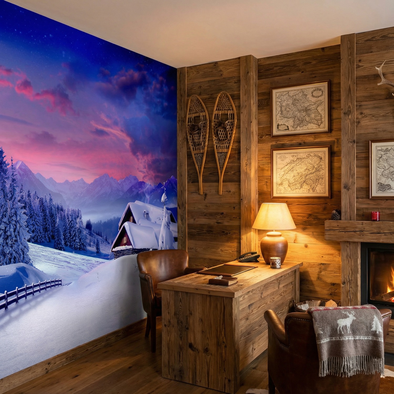 Poster xxl: Chalet dans les Alpes
