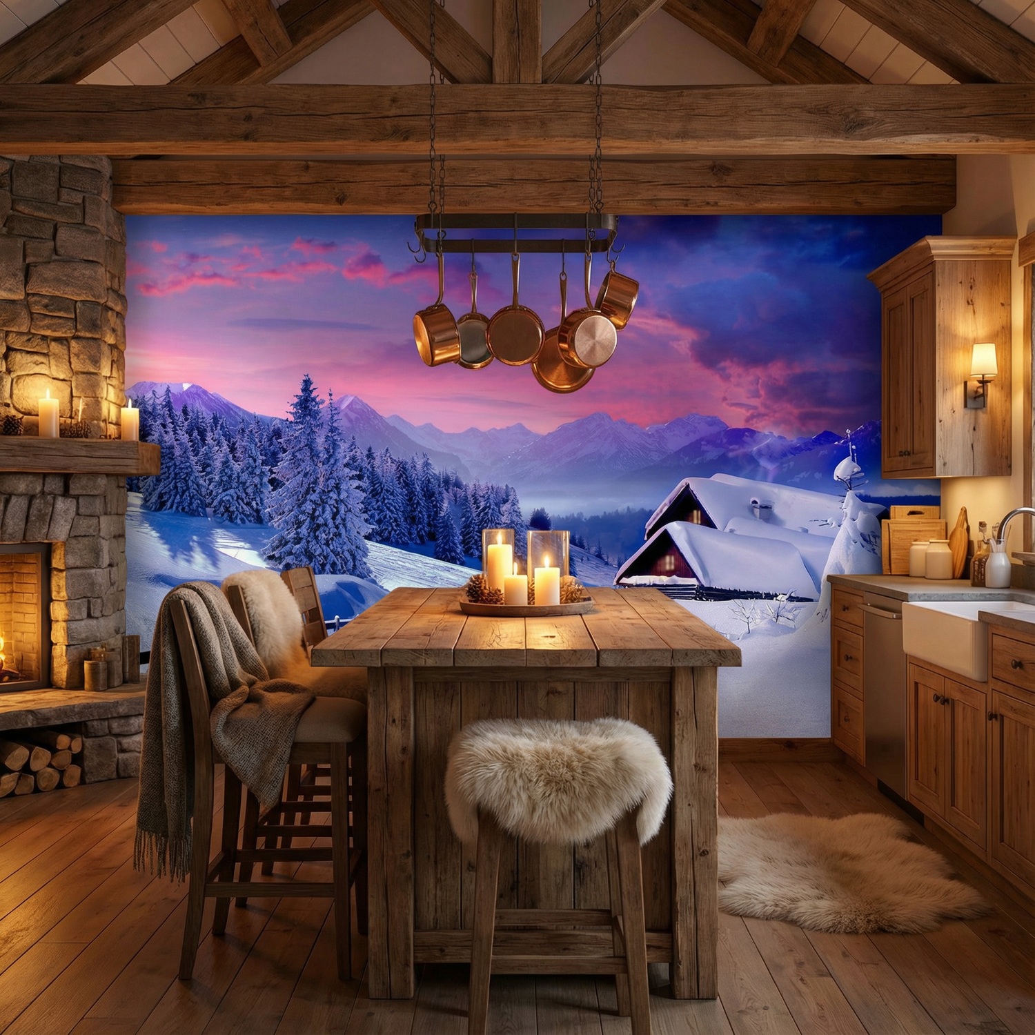 Poster xxl: Chalet dans les Alpes