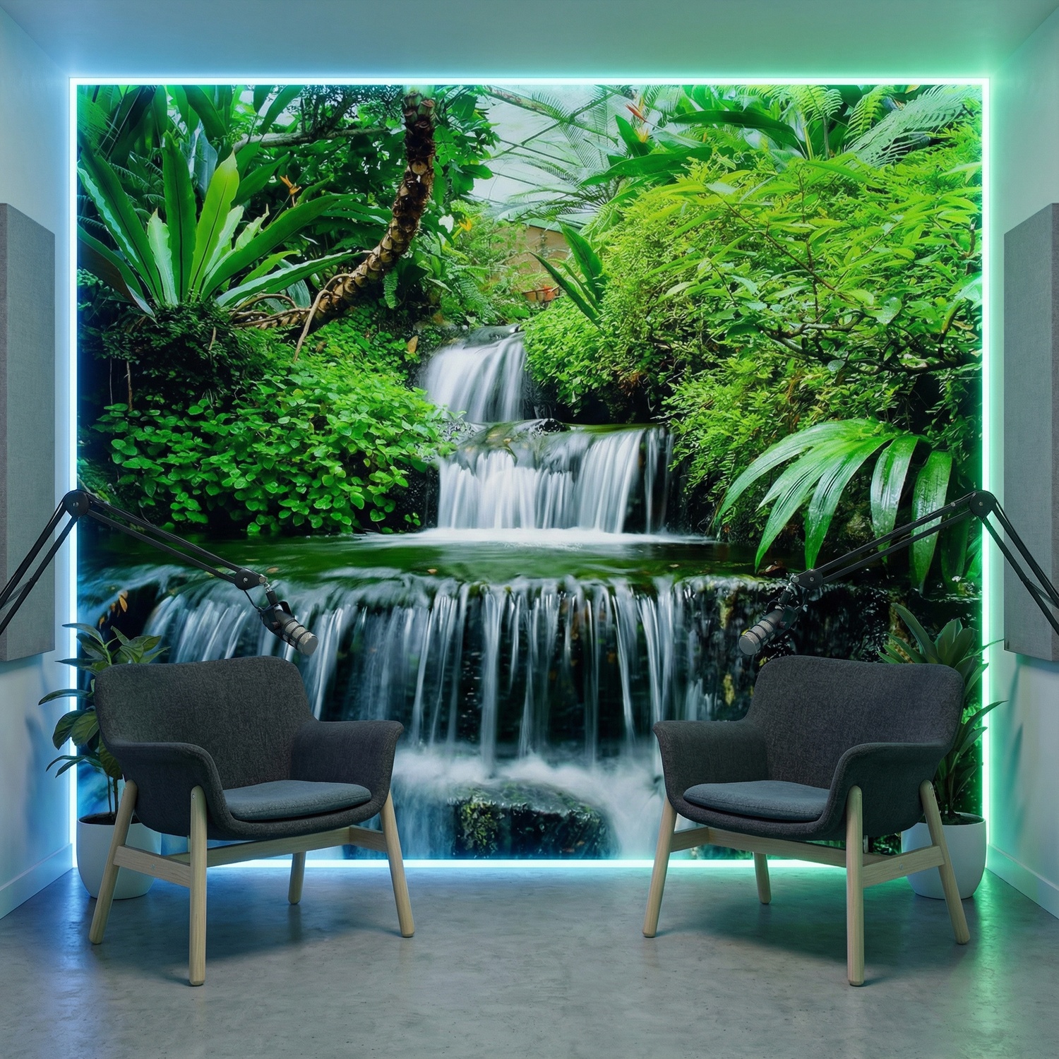 Poster xxl: Cascades dans le jardin tropical