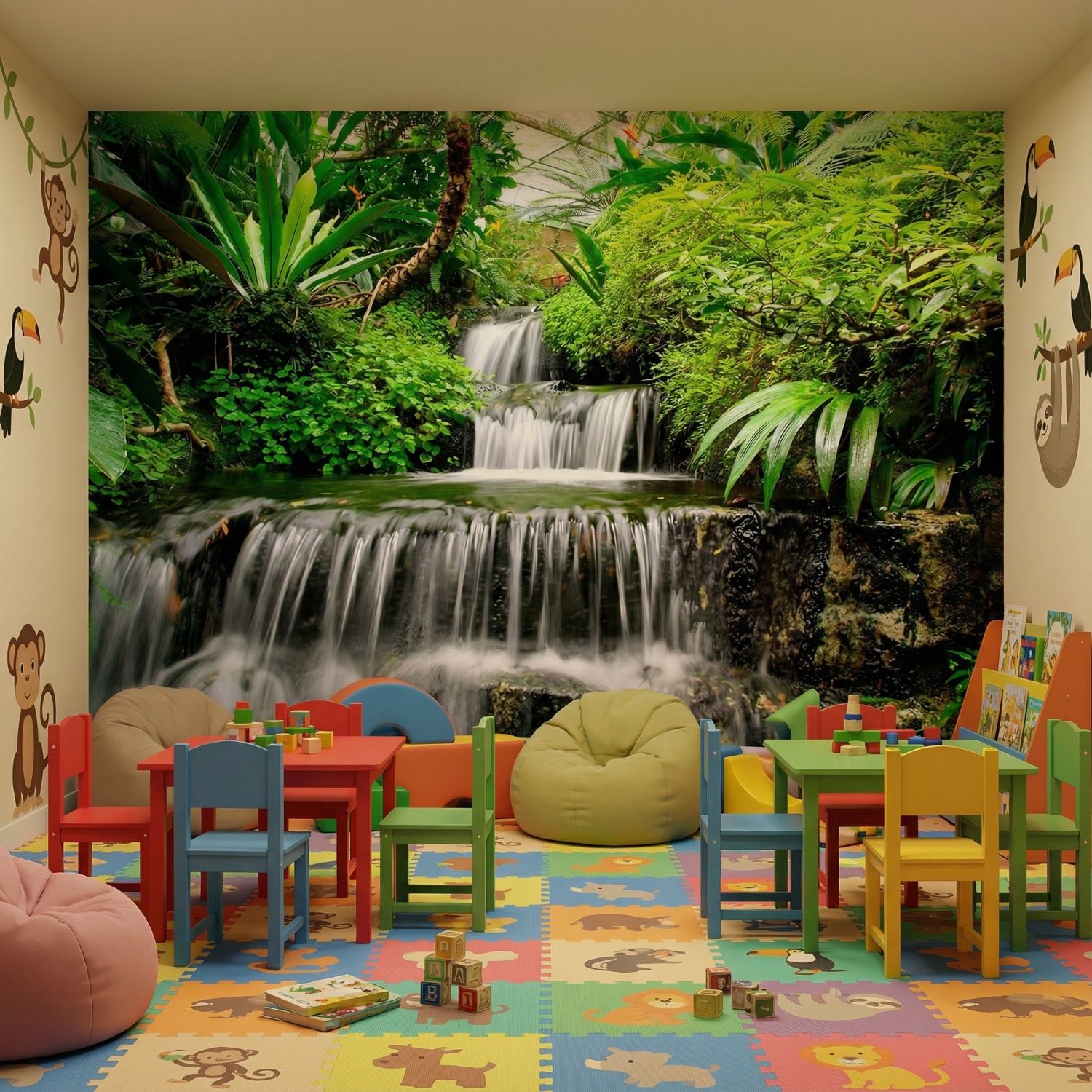 Poster xxl: Cascades dans le jardin tropical