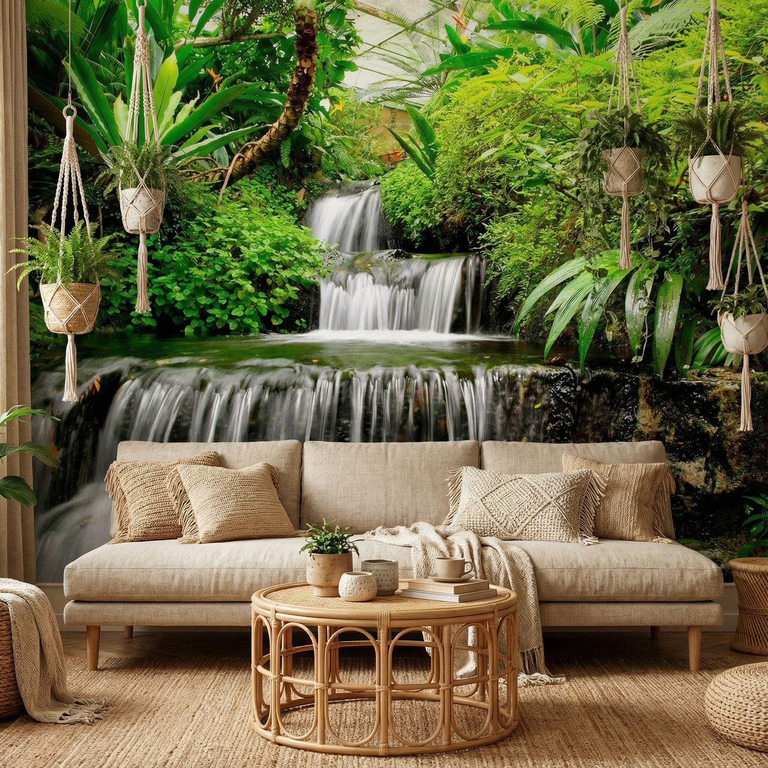 Poster xxl: Cascades dans le jardin tropical