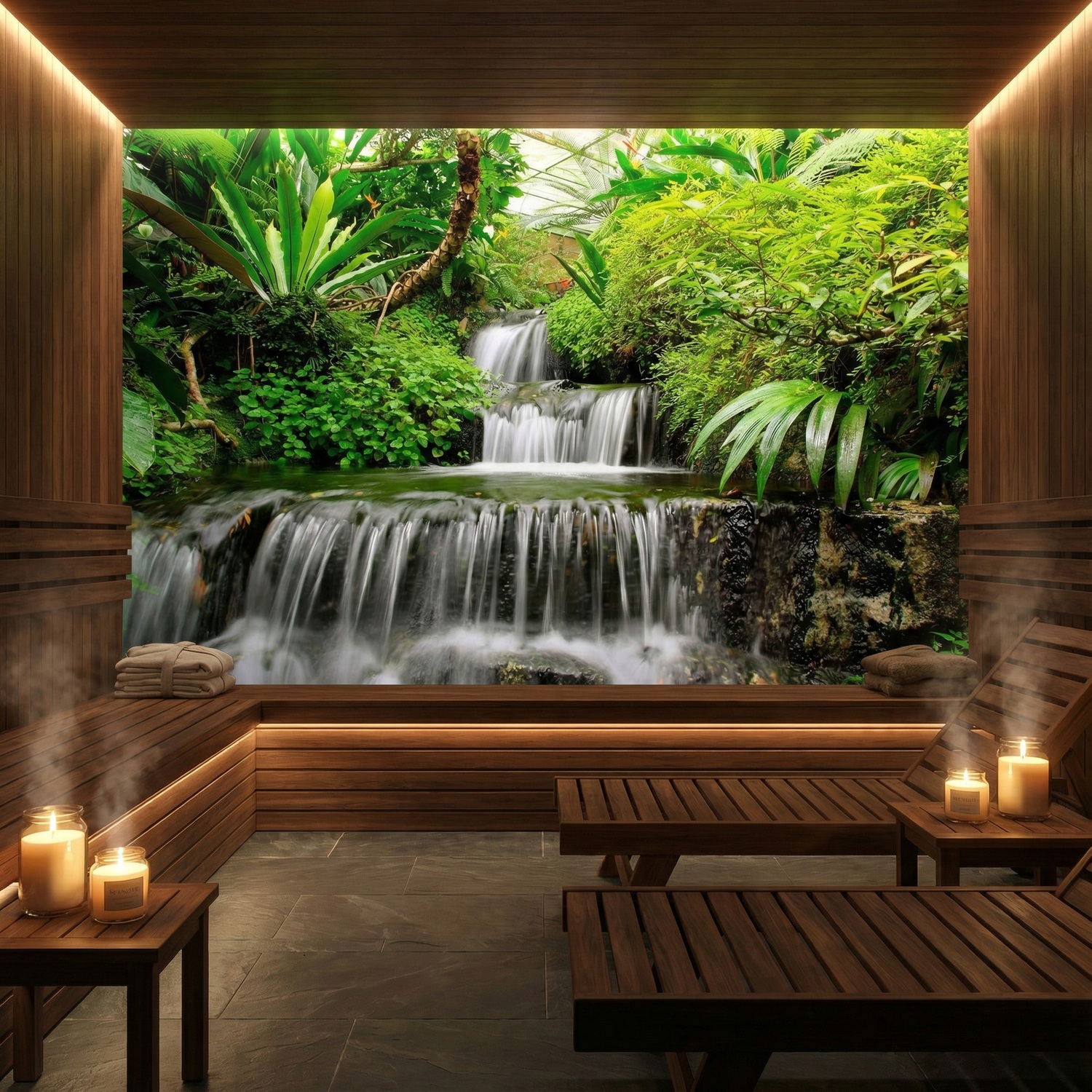 Poster xxl: Cascades dans le jardin tropical