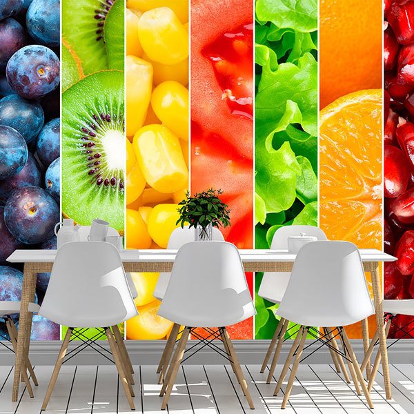 Poster xxl: Fruits en bandes verticales 0