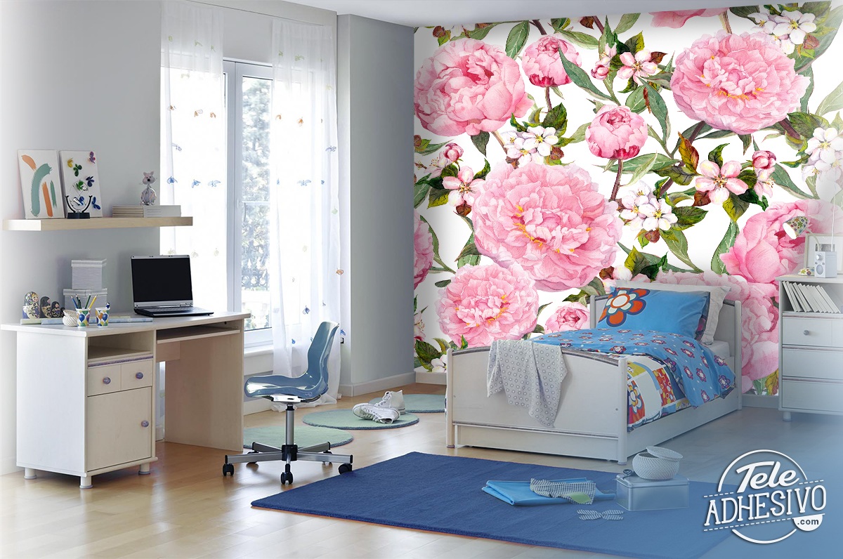 Poster xxl: Pivoines à l'aquarelle