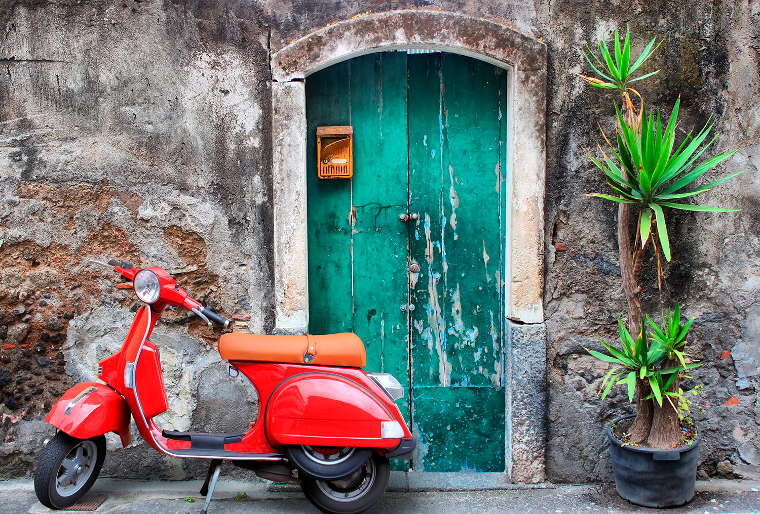 Poster xxl: Itin&eacute;raire italien sur Vespa