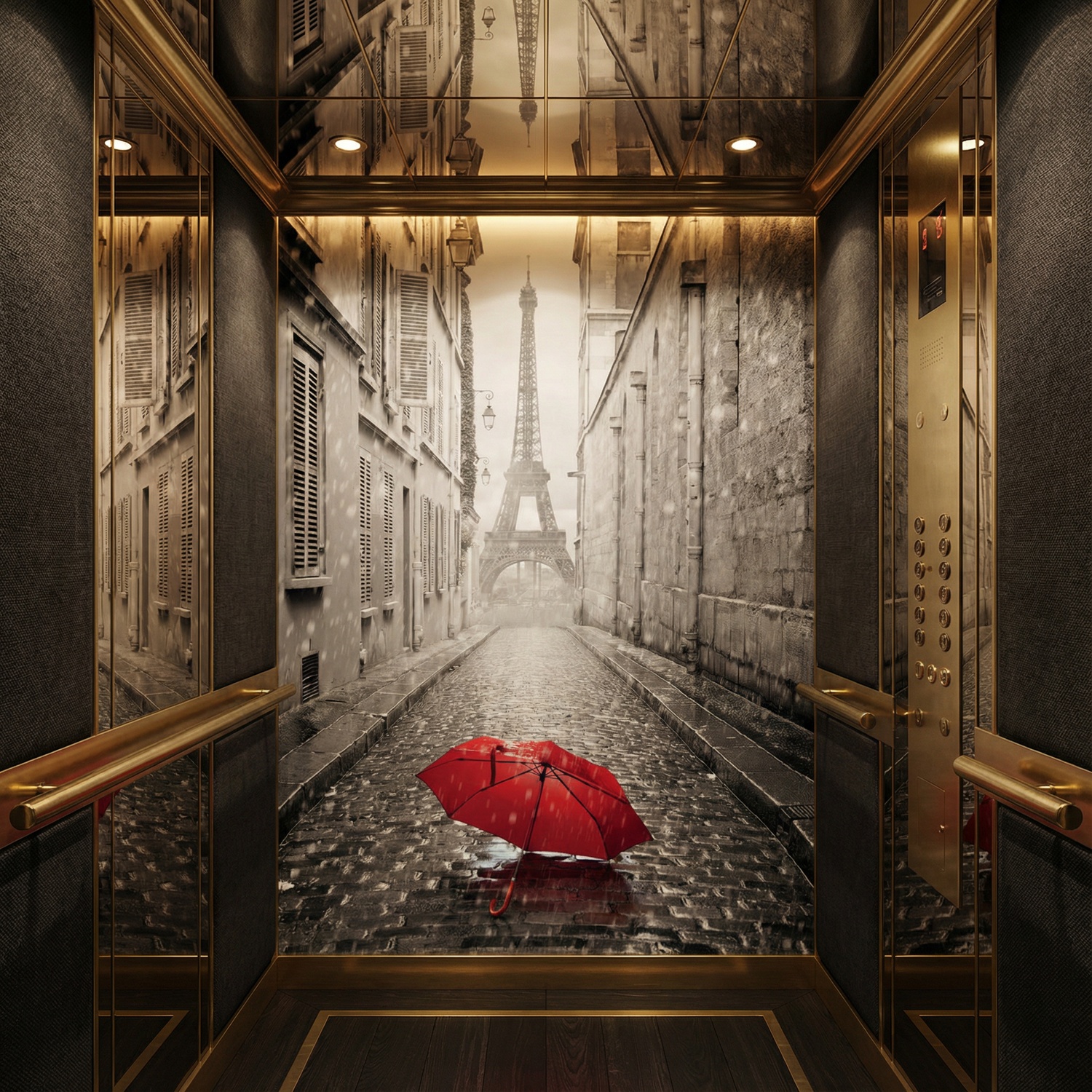 Poster xxl: Pluie &agrave; Paris