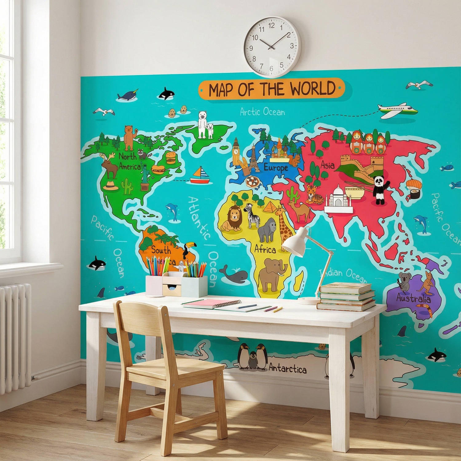 Poster xxl: Carte du monde des enfants