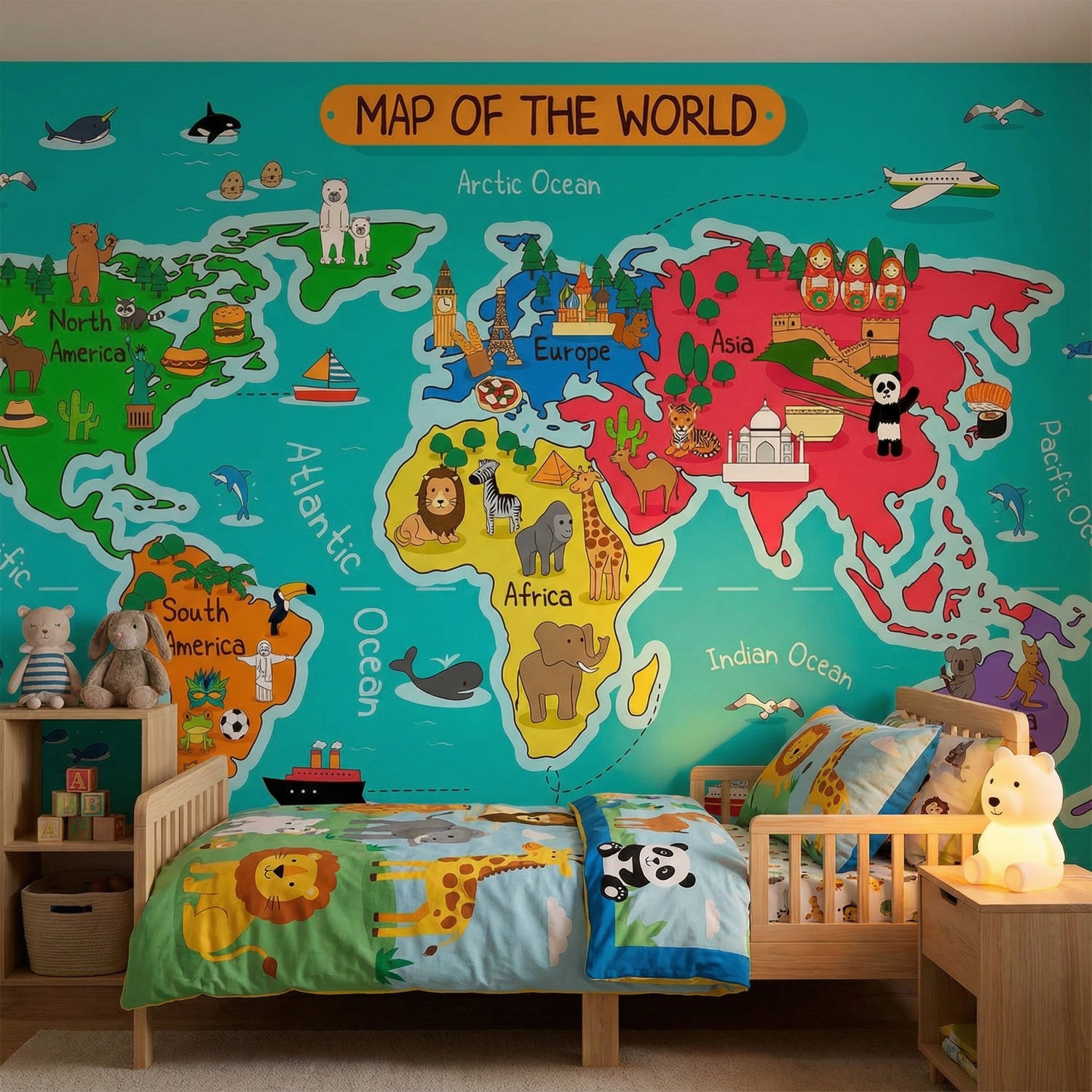 Poster xxl: Carte du monde des enfants