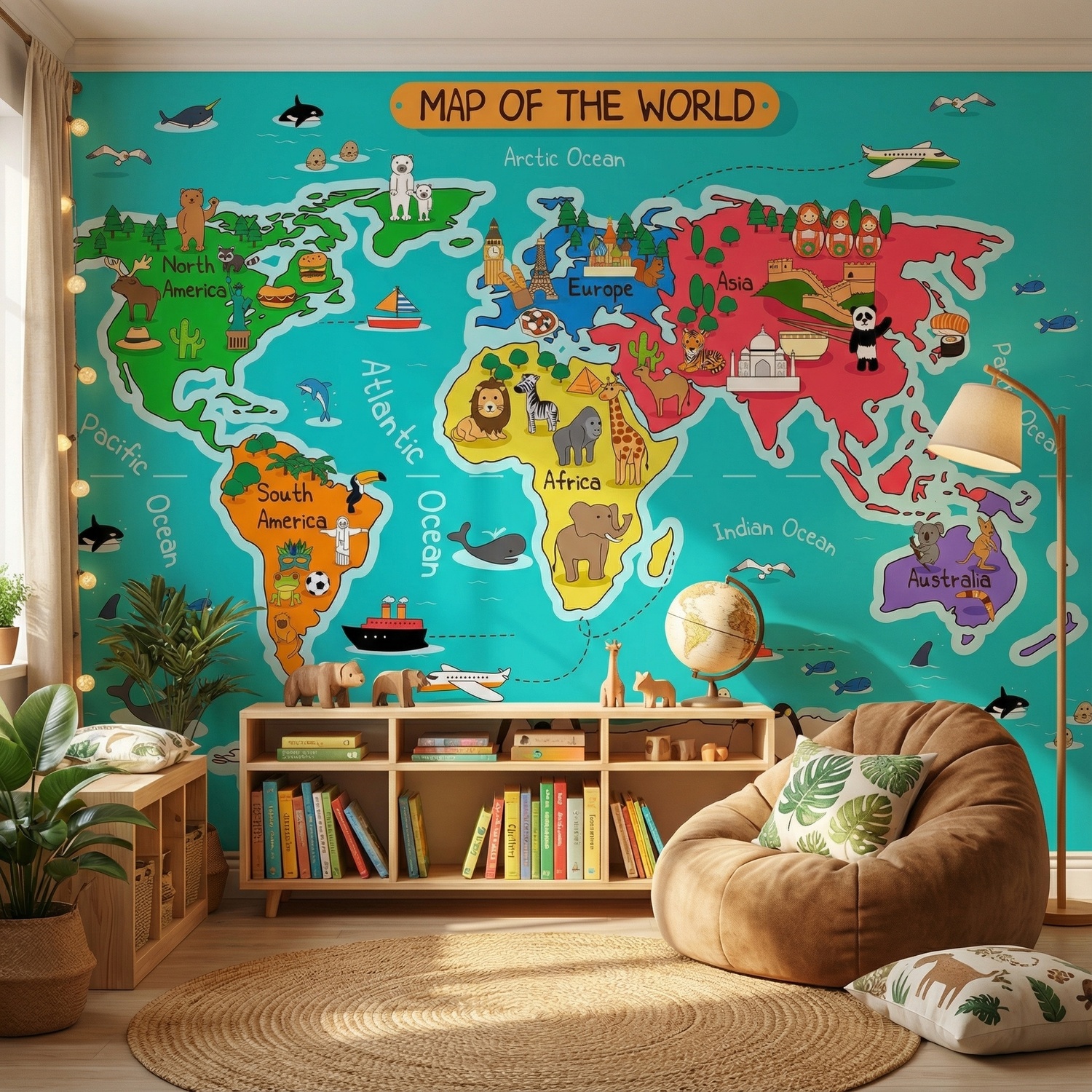 Poster xxl: Carte du monde des enfants