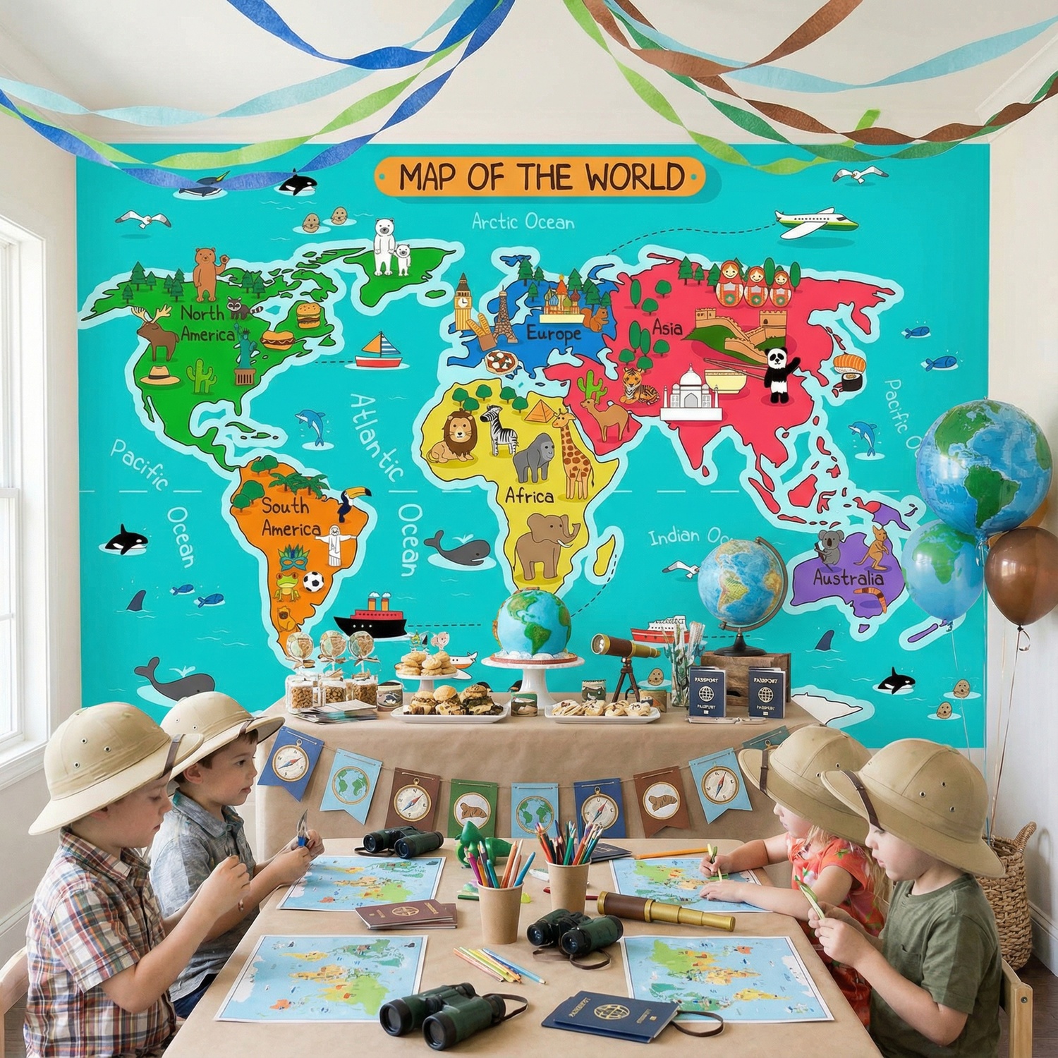 Poster xxl: Carte du monde des enfants