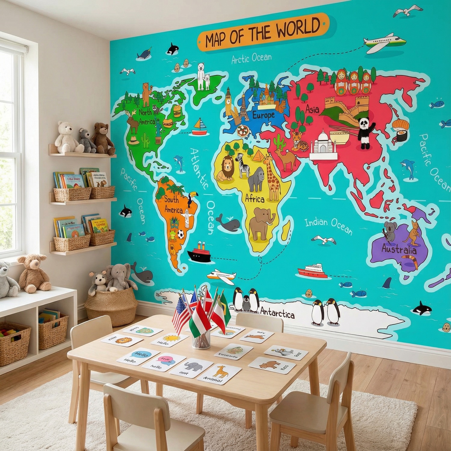 Poster xxl: Carte du monde des enfants