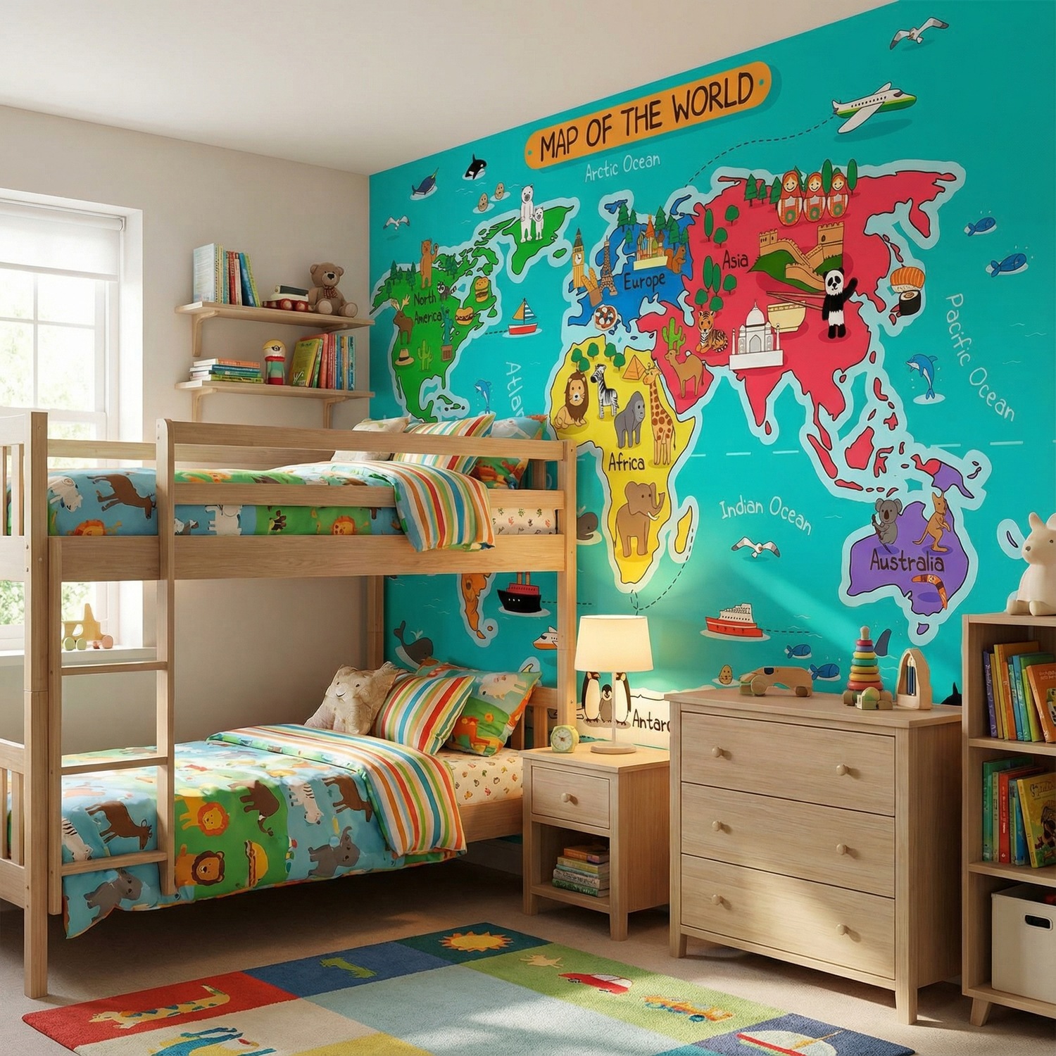 Poster xxl: Carte du monde des enfants