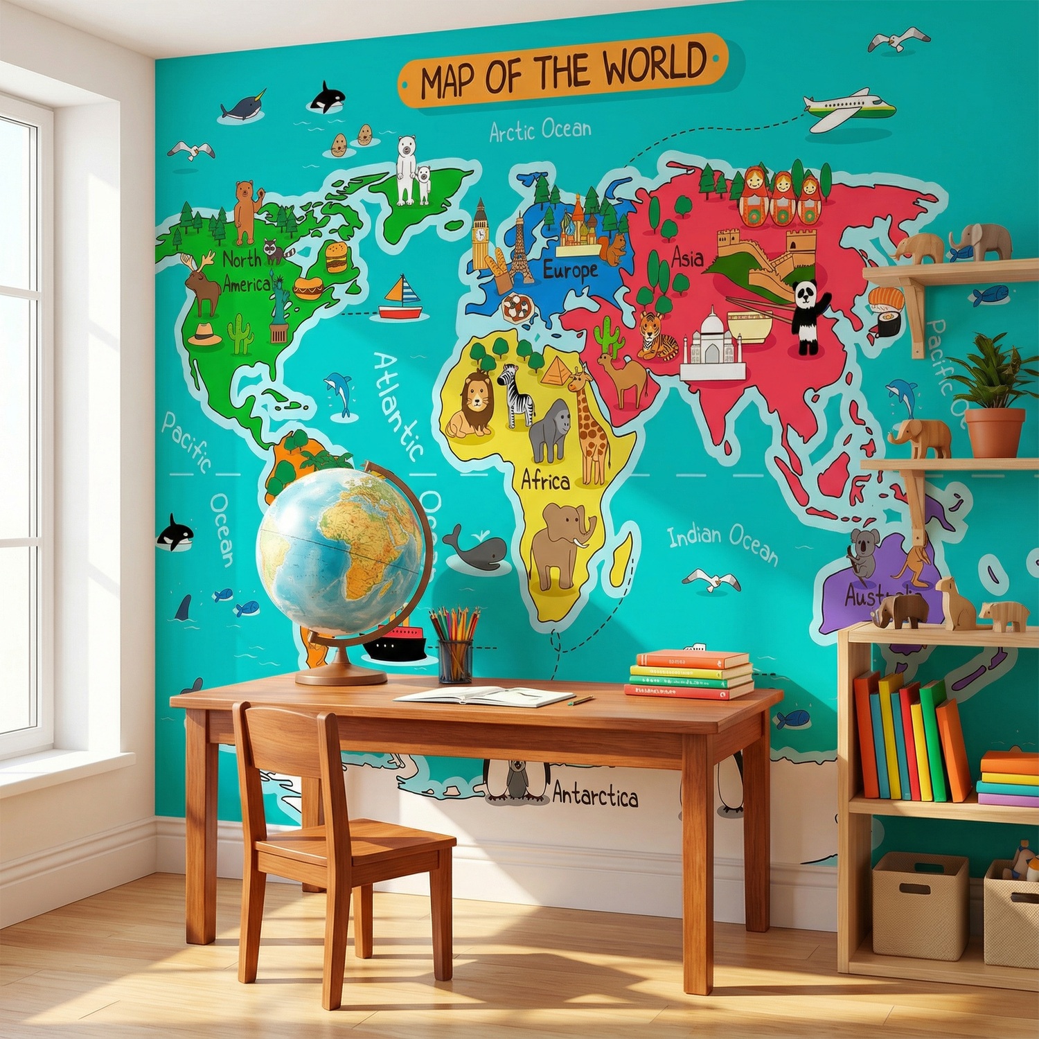 Poster xxl: Carte du monde des enfants