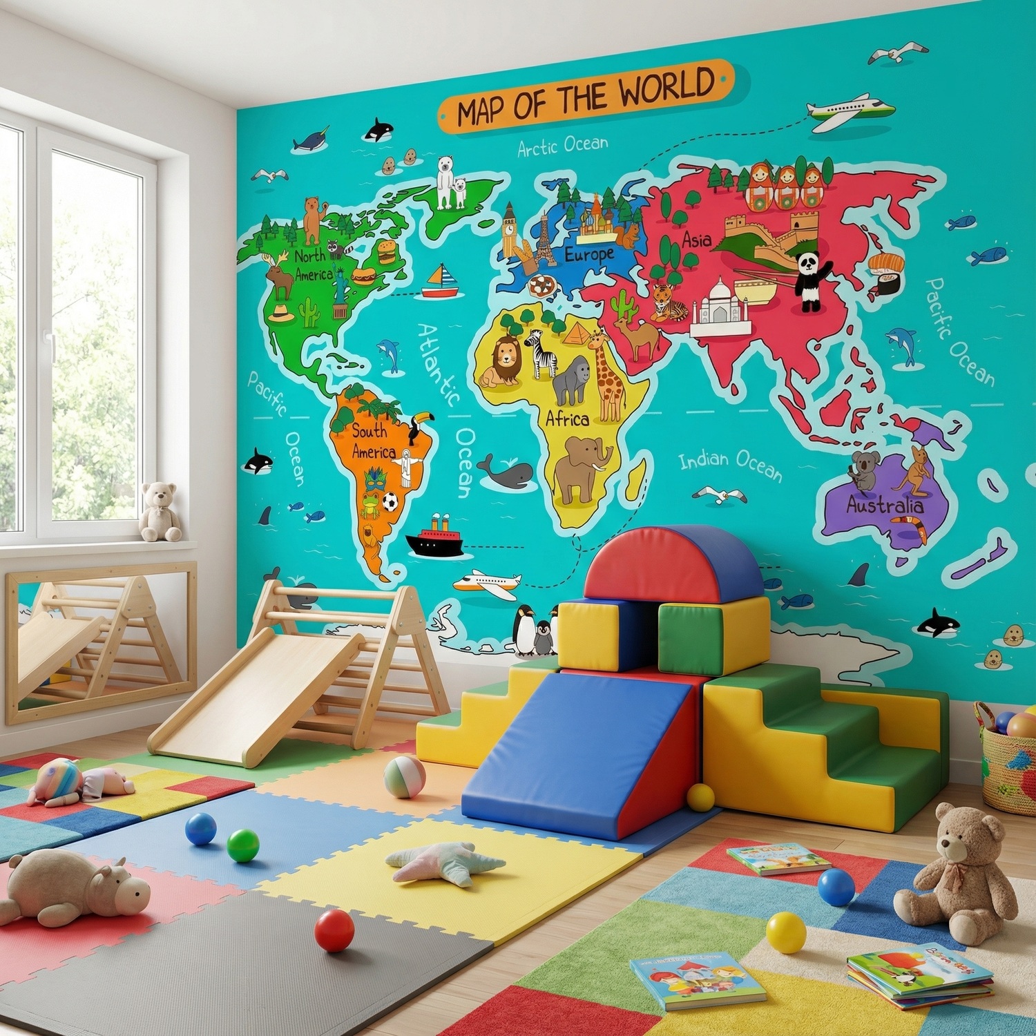 Poster xxl: Carte du monde des enfants