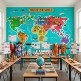 Poster xxl: Carte du monde des enfants 9
