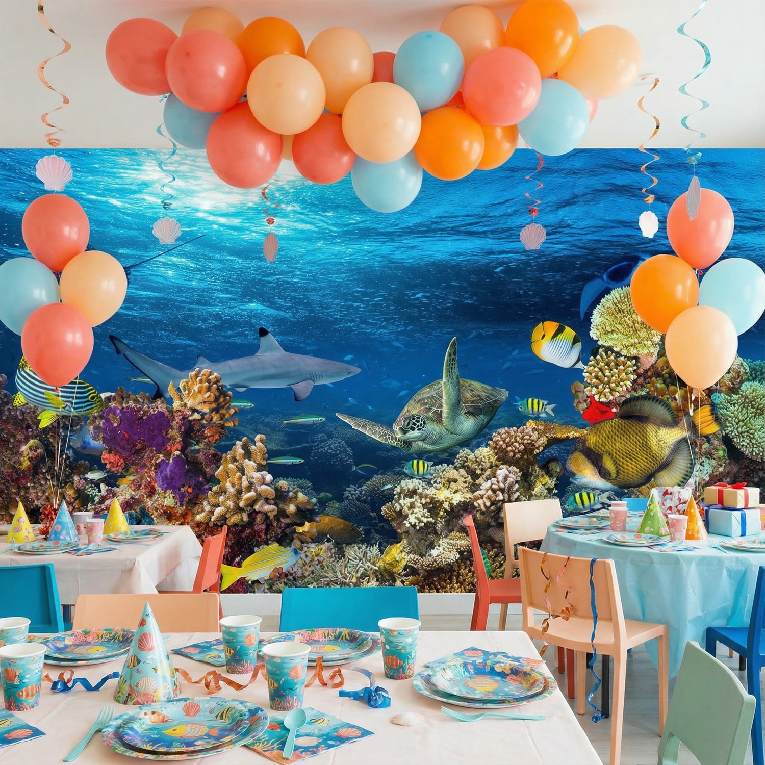 Poster xxl: Tortue dans les courants marins