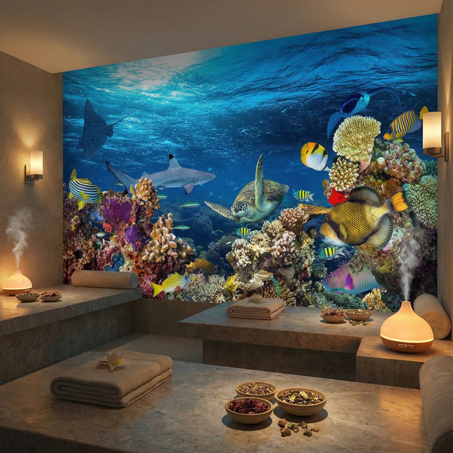 Poster xxl: Tortue dans les courants marins