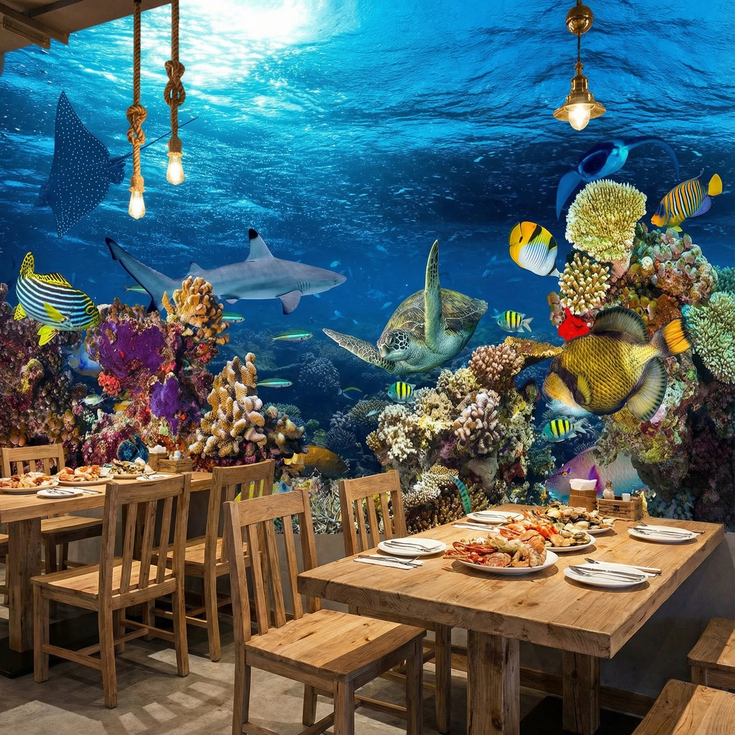 Poster xxl: Tortue dans les courants marins