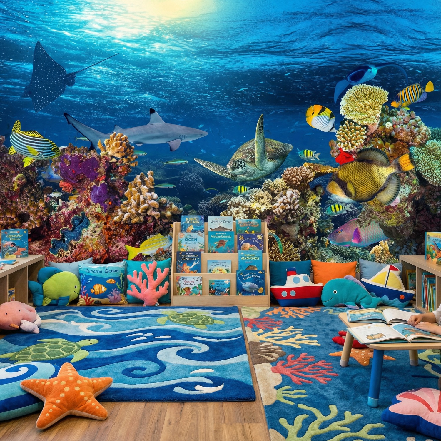 Poster xxl: Tortue dans les courants marins