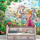 Poster xxl: Princesse et licorne dans un jardin magique 2