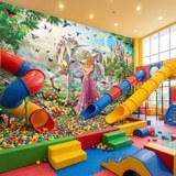 Poster xxl: Princesse et licorne dans un jardin magique 12